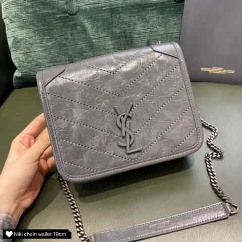 Saint laurent Ysl niki chain wallet小挎包 583103深灰色