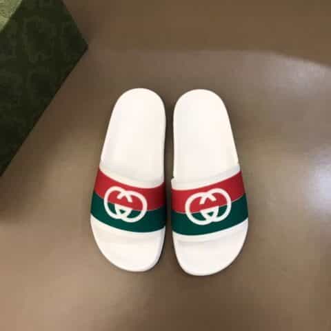 Gucci古驰 GG Blooms印花GG情侣休闲沙滩拖鞋