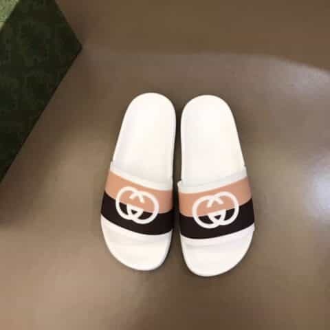 Gucci古驰 GG Blooms印花GG情侣休闲沙滩拖鞋