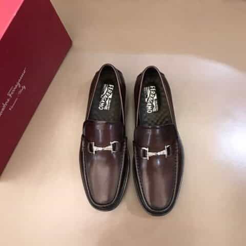 Salvatore Ferragam菲拉格慕 进口小牛皮制成男士厚底休闲乐福鞋
