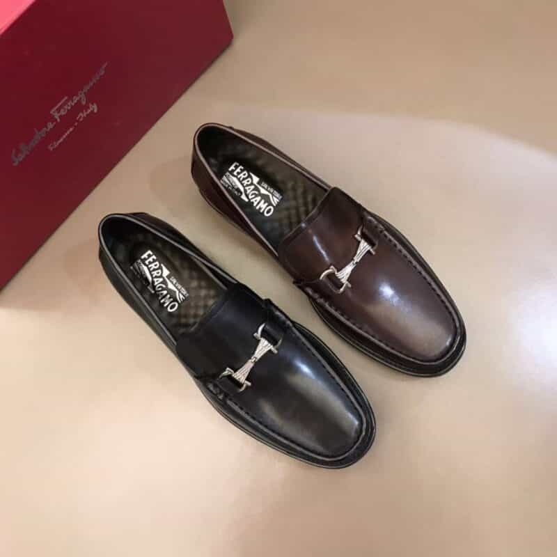 Salvatore Ferragam菲拉格慕 进口小牛皮制成男士厚底休闲乐福鞋