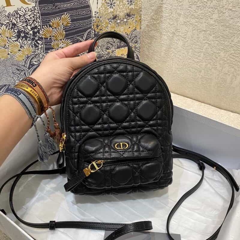 Dior 菱格羊皮全皮双肩包 小号