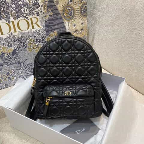 Dior 菱格羊皮全皮双肩包 大号