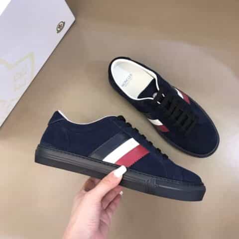 Moncler/盟可睐 意大利进口雾面牛皮黑色 白色官网同步新款小白鞋
