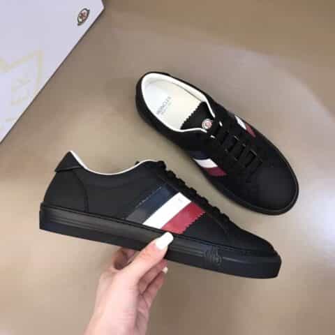 Moncler/盟可睐 意大利进口雾面牛皮黑色 白色官网同步新款小白鞋