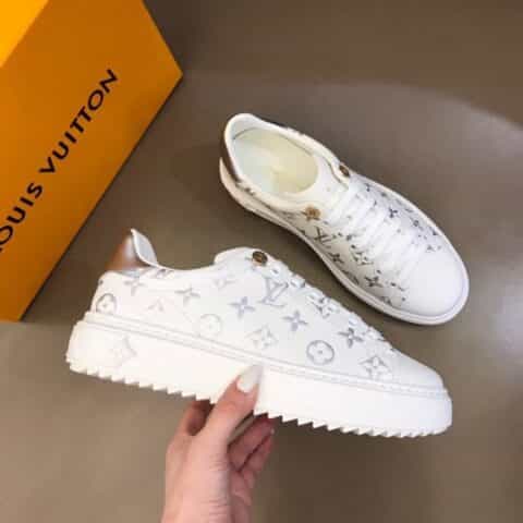 LV/路易威登 小牛皮烘托闪耀金属厚底情侣运动鞋