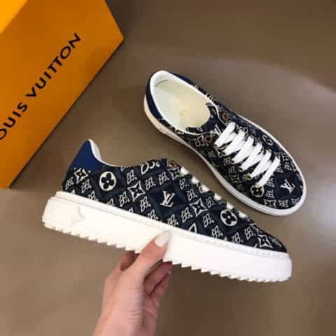 LV/路易威登 小牛皮烘托闪耀金属厚底情侣运动鞋
