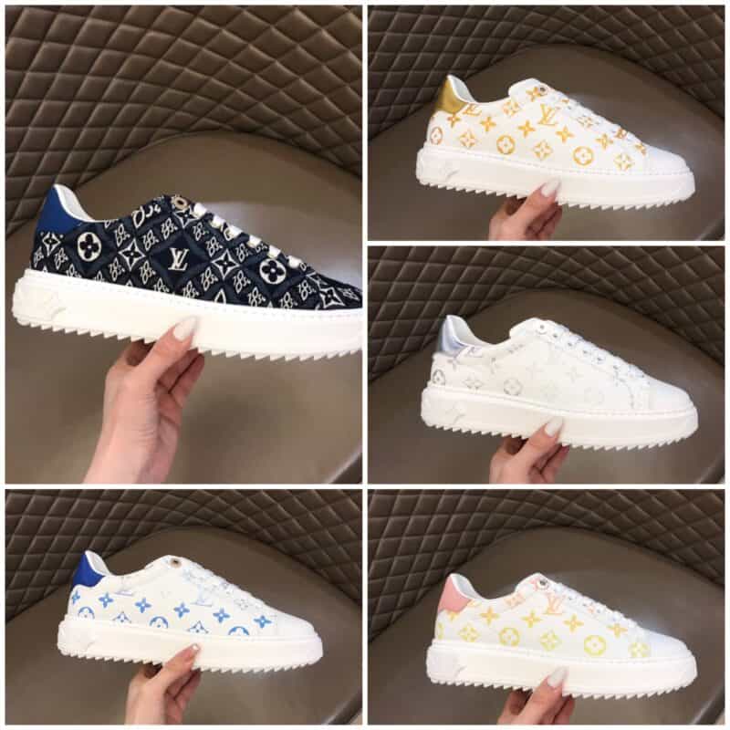 LV/路易威登 小牛皮烘托闪耀金属厚底情侣运动鞋