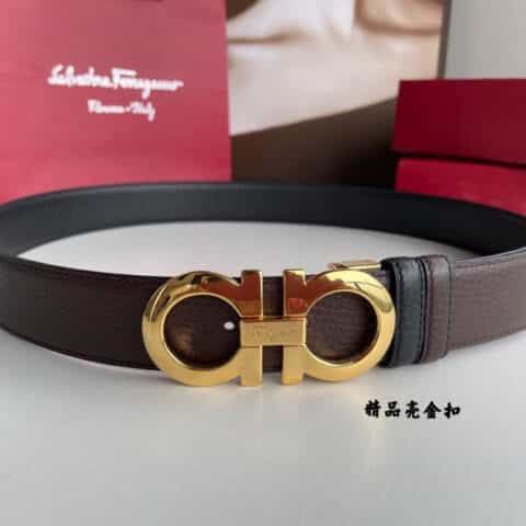Ferragamo菲拉格慕男士3.5cm精品金属扣腰带
