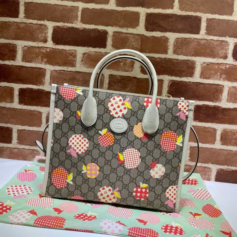 GUCCI古驰心苹果图案小号托特包659983