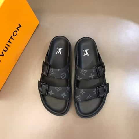 LV/路易威登 经典咖老花Monogram材质Trainer 凉拖鞋