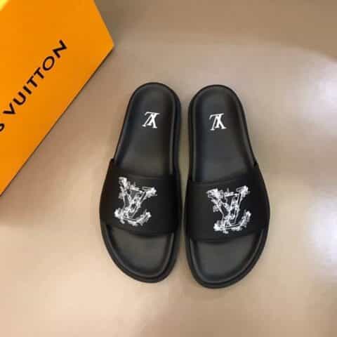 LV/路易威登 头层小牛皮材质新品男士拖鞋