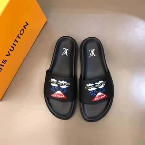 LV/路易威登 头层小牛皮材质新品男士拖鞋