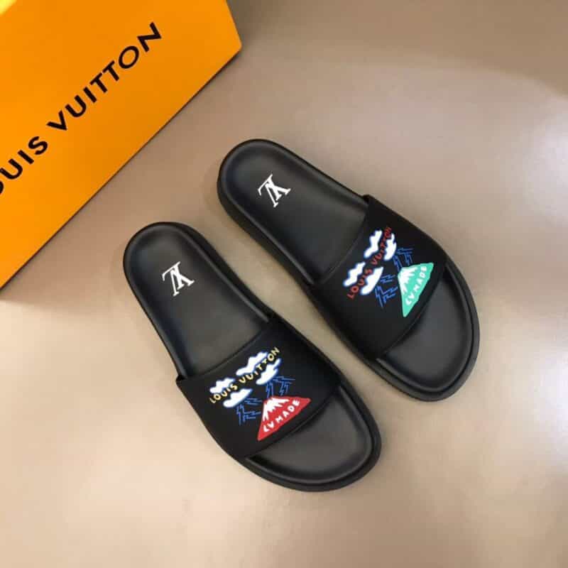 LV/路易威登 头层小牛皮材质新品男士拖鞋