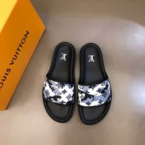LV/路易威登 头层小牛皮材质新品男士拖鞋