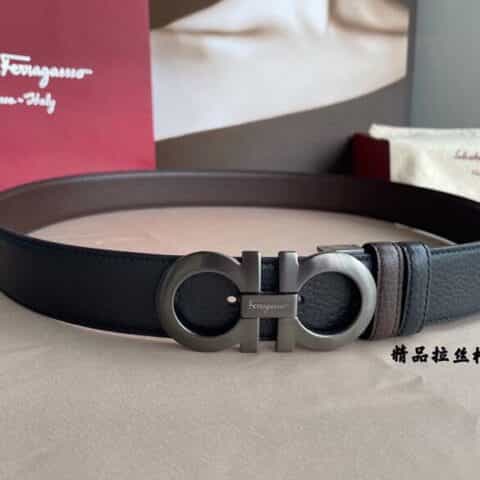 Ferragamo菲拉格慕   双马蹄扣发财腰带3.5cm