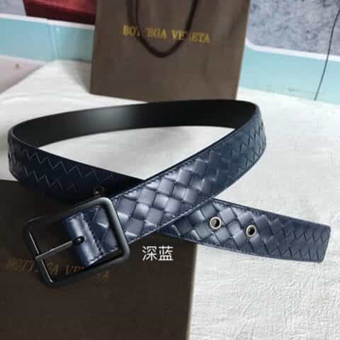 葆蝶家Bottega. Veneta 头层牛皮编织工艺精品皮质3.5cm腰带