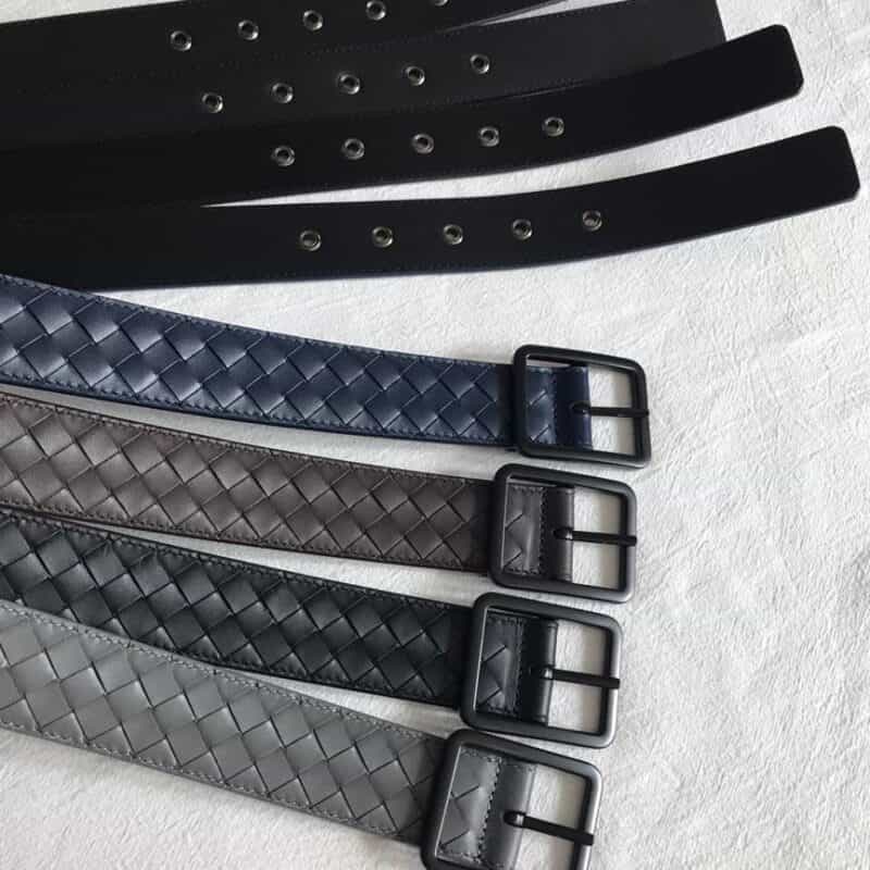 葆蝶家Bottega. Veneta 头层牛皮编织工艺精品皮质3.5cm腰带