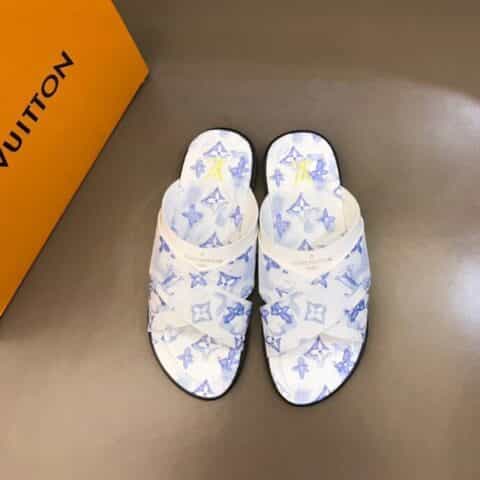 LV/路易威登    高品质经典单品印花材质高端真皮大底男士拖鞋