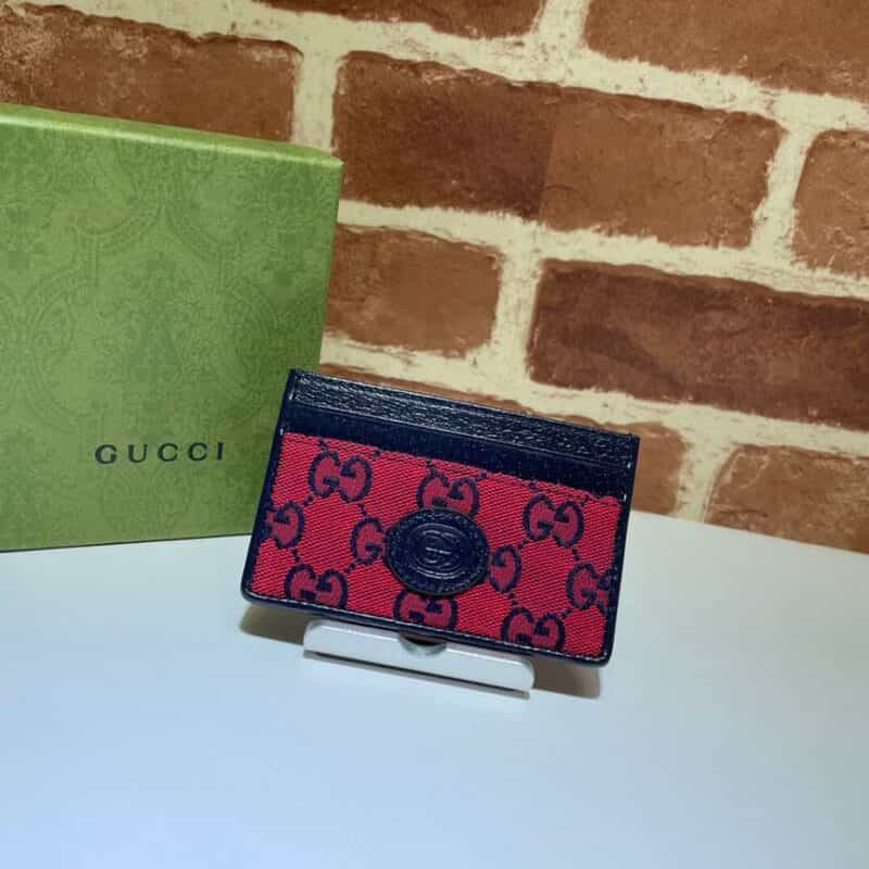 GUCCI古驰红色帆布卡包661101