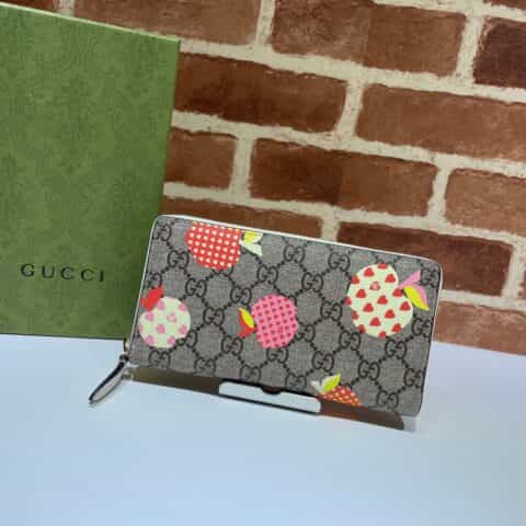 GUCCI古驰心苹果图案全拉链式钱包663924