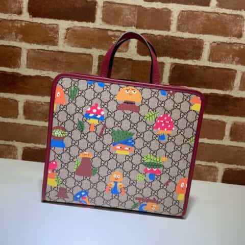 GUCCI古驰儿童蘑菇印花托特包605614
