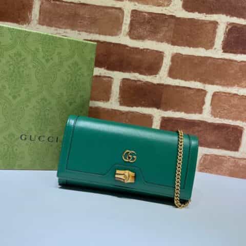 GUCCI古驰Diana竹节链带钱包658243