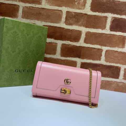 GUCCI古驰Diana竹节链带钱包658243