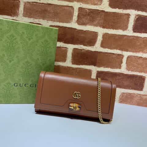 GUCCI古驰Diana竹节链带钱包658243