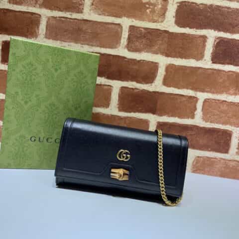 GUCCI古驰Diana竹节链带钱包658243