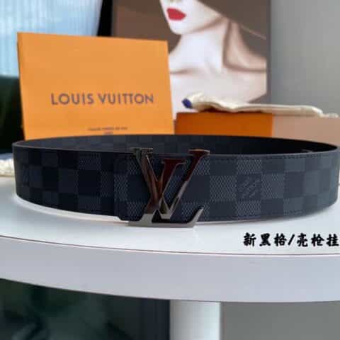 LV/路易威登 字母logo金属进口牛皮男士腰带40mm