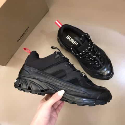 BURBERRY巴宝莉 Vintage 复古格纹棉质面料与尼龙时装秀款 Union 运动鞋