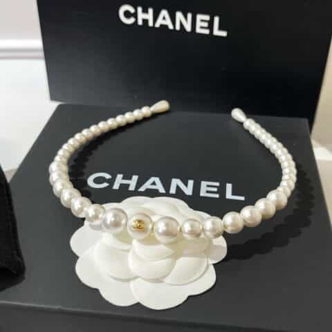 2021新款CHANEL香奈儿双c珍珠发箍