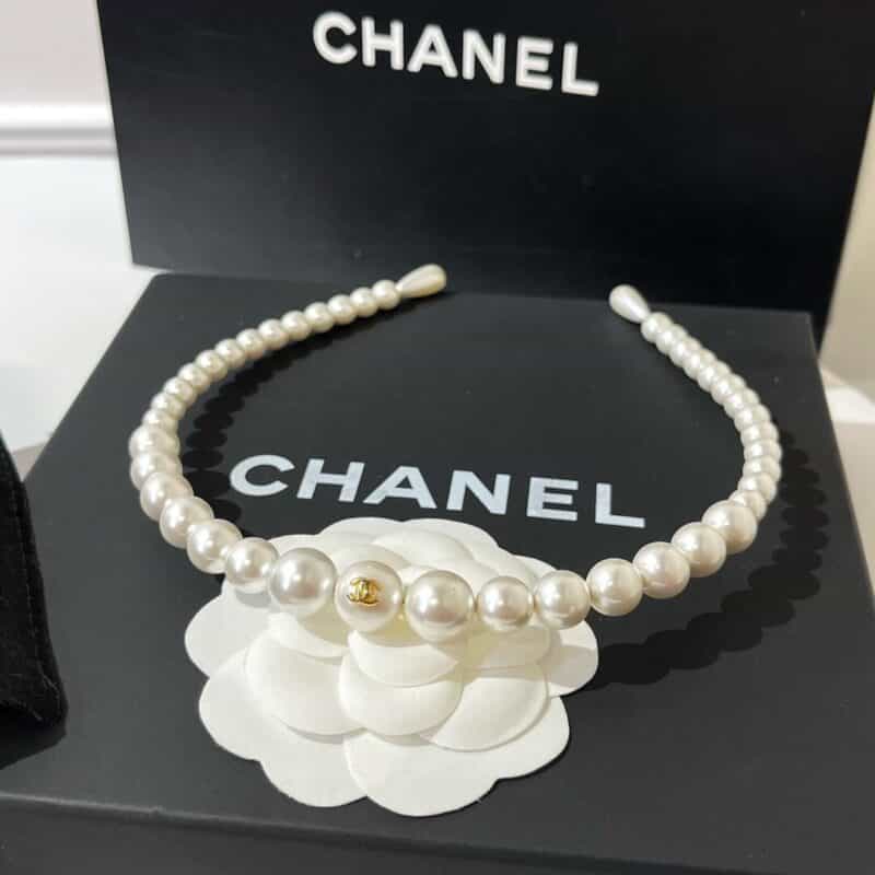 2021新款CHANEL香奈儿双c珍珠发箍