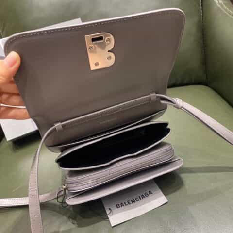 Balenciaga B.Small Bag 豆腐包 618156平纹灰色银扣