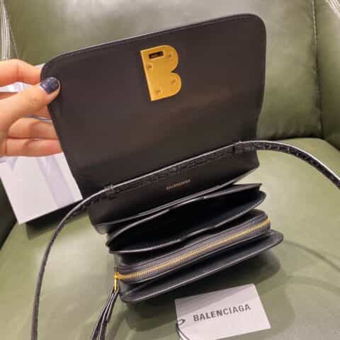 Balenciaga B.Small Bag 豆腐包 618156鳄鱼纹黑色金扣