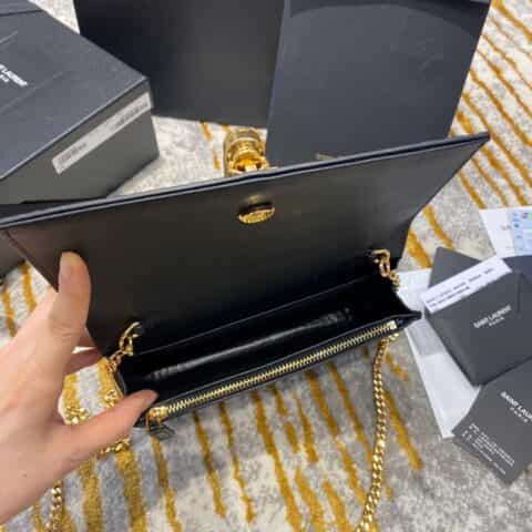 Saint laurent Ysl Kate 19 鳄鱼纹流苏链条包 452159金扣