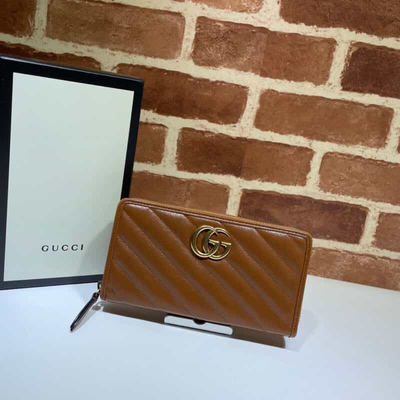 GUCCI古驰棕色女士长夹443123