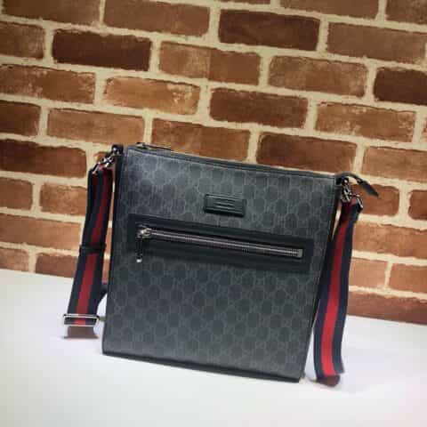 GUCCI古驰GG Supreme帆布邮差包474137