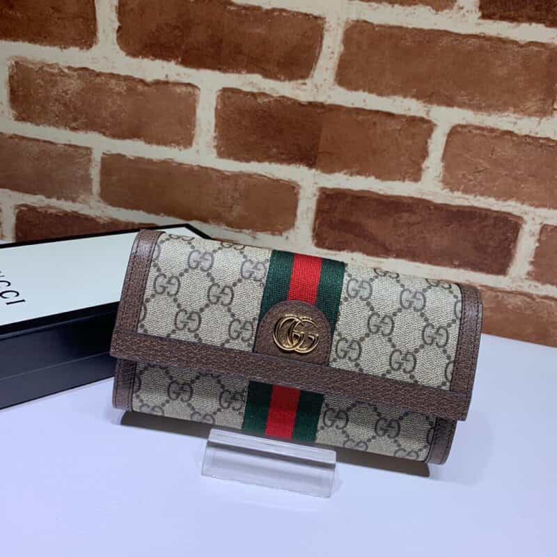 GUCCI古驰Ophidia系列GG长款钱包523153