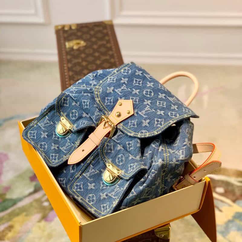 Louis Vuitton LV 牛仔丹宁中古双肩包 M44460
