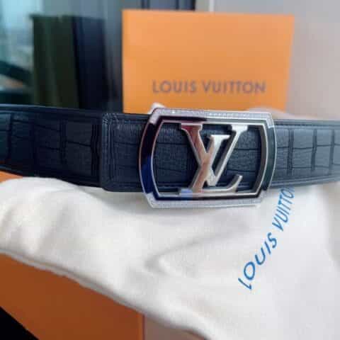 LV/路易威登 采用稀缺鹿皮镶嵌4.0cm腰带