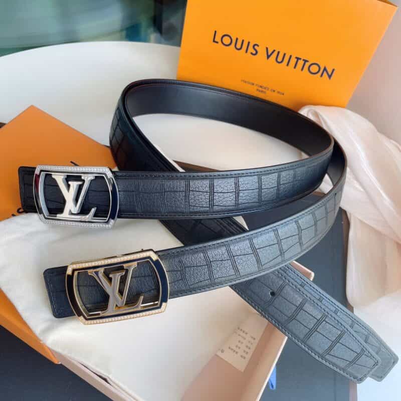 LV/路易威登 采用稀缺鹿皮镶嵌4.0cm腰带