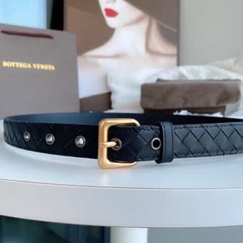 Bottega Veneta葆蝶家 牛皮手工编织工艺女款BV精品腰带