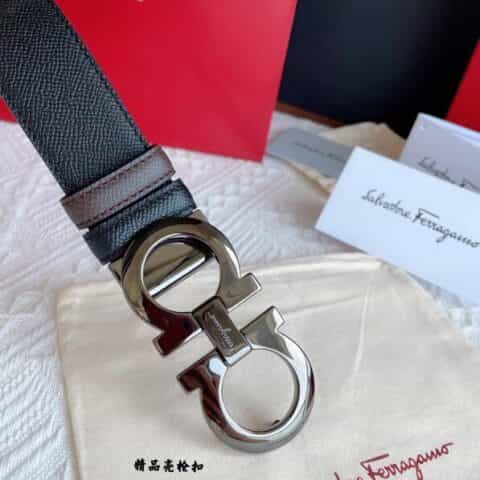 Ferragam菲拉格慕   精致倒8字挂扣款发发发腰带3.5cm