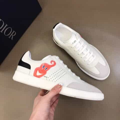 DIOR迪奥 黑色光滑牛皮革搭配绒面革B01 运动鞋