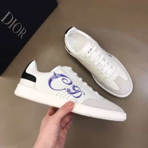 DIOR迪奥 黑色光滑牛皮革搭配绒面革B01 运动鞋