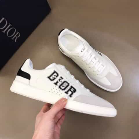 DIOR迪奥 黑色光滑牛皮革搭配绒面革B01 运动鞋