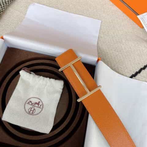HERMES爱马仕 搭配细H镶嵌钻金属扣38mm腰带