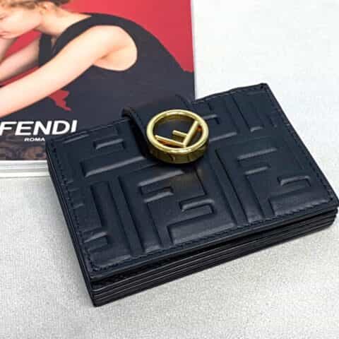FENDI芬迪标志F造型老花风琴卡包0260